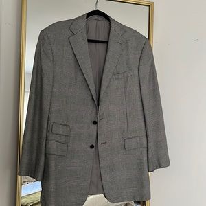 Ralph Lauren glen plaid sports coat 44 cashmere w/silk lining. Purple label